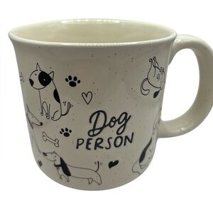 Dog Person Mug BEIGE BLACK All Around Graphics Sunday Morning Ceramics 16oz